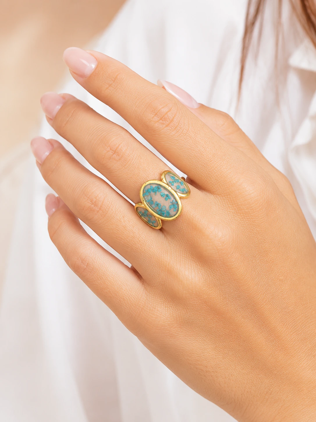 Anello Petali d'Azzurro - immagine 2