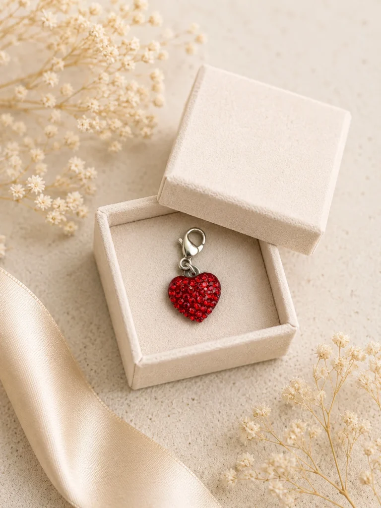 Ciondolo Cuore Rosso Strass