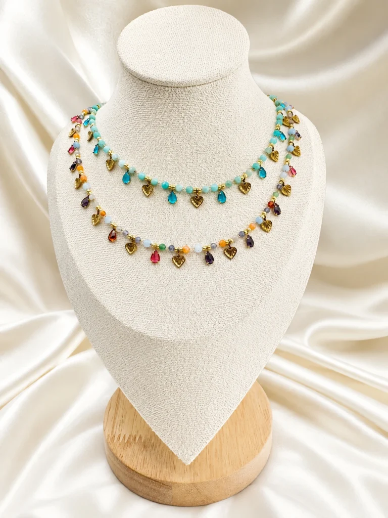 Collana Cuori & Gocce Colorate