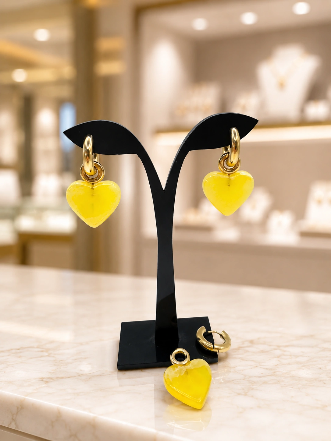 Orecchini Cuore d'Ambra - immagine 2