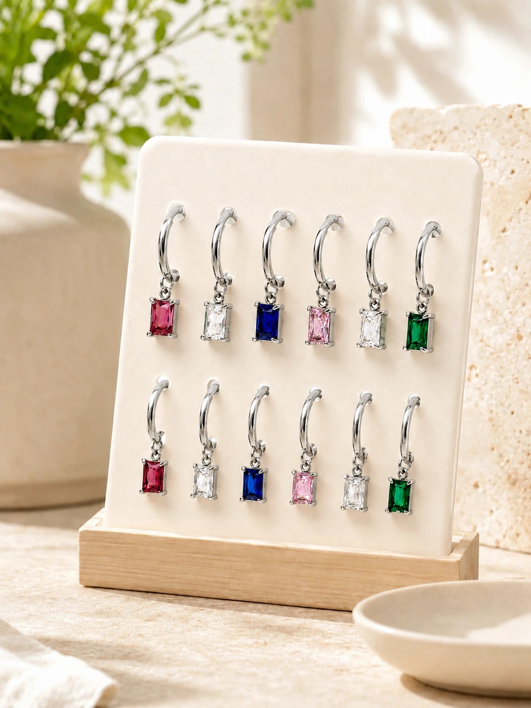 Orecchini Multicolor Baguette - immagine 2