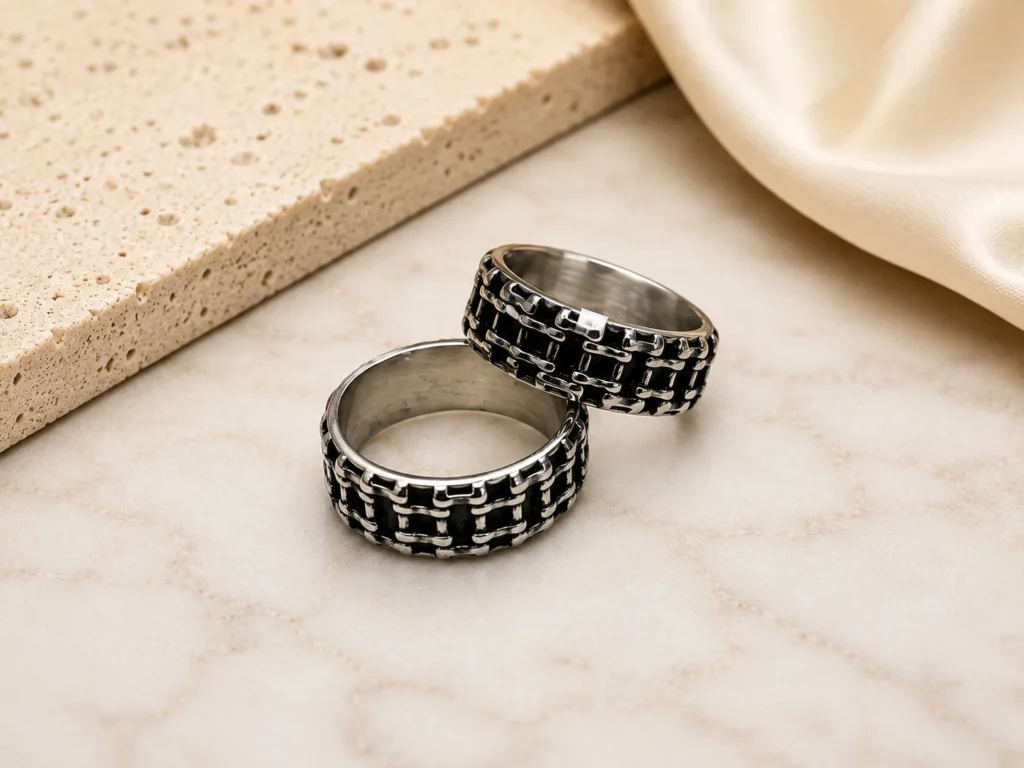 Anello Uomo Catena Black