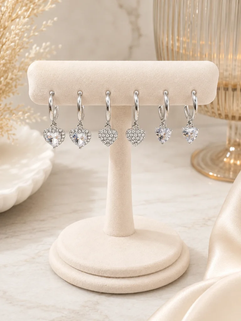Set Orecchini Cuori Silver